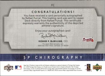 2003 SP Authentic - Chirography Silver #FC Rafael Furcal Back