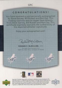 2003 SP Authentic - Chirography Triples #GRC Steve Garvey / Bill Russell / Ron Cey Back