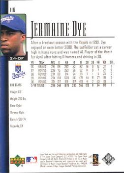 2001 Upper Deck #116 Jermaine Dye Back