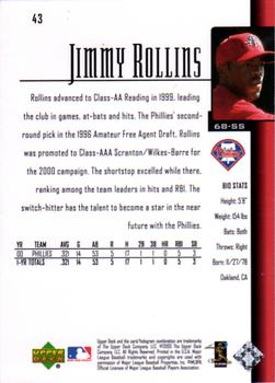 2001 Upper Deck #43 Jimmy Rollins Back