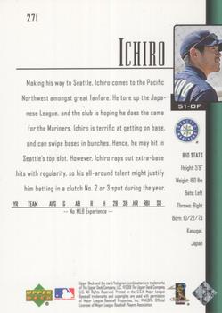 2001 Upper Deck #271 Ichiro Back