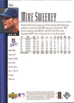 2001 Upper Deck #344 Mike Sweeney Back