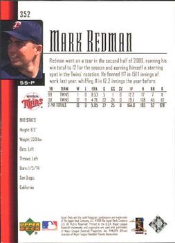 2001 Upper Deck #352 Mark Redman Back