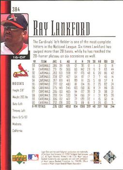 2001 Upper Deck #384 Ray Lankford Back