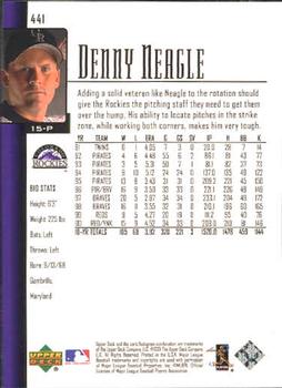 2001 Upper Deck #441 Denny Neagle Back