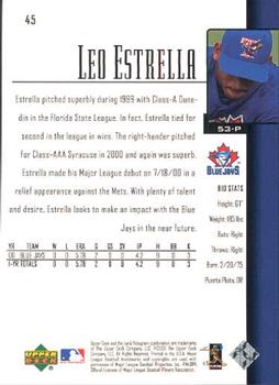 2001 Upper Deck #45 Leo Estrella Back