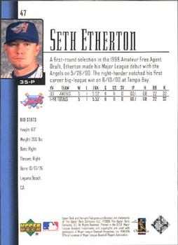 2001 Upper Deck #47 Seth Etherton Back