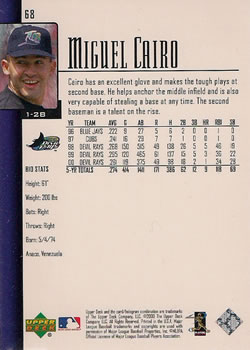 2001 Upper Deck #68 Miguel Cairo Back
