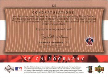 2003 SP Authentic - Chirography World Series Heroes Bronze #DE Darin Erstad Back