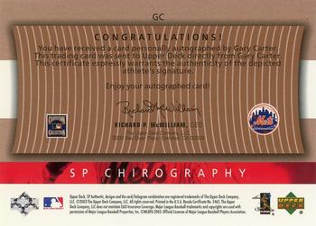 2003 SP Authentic - Chirography World Series Heroes Bronze #GC Gary Carter Back