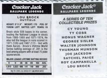 2005 Cracker Jack Ballpark Legends #NNO Lou Brock Back