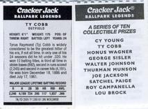2005 Cracker Jack Ballpark Legends #NNO Ty Cobb Back