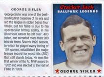 2005 Cracker Jack Ballpark Legends #NNO George Sisler Front