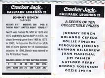 2006 Cracker Jack Ballpark Legends II #NNO Johnny Bench Back