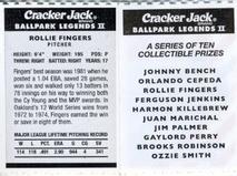2006 Cracker Jack Ballpark Legends II #NNO Rollie Fingers Back