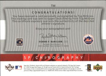 2003 SP Authentic - Chirography World Series Heroes Silver #TM Tug McGraw Believe Back