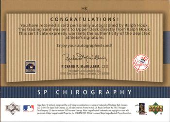 2003 SP Authentic - Chirography Yankees Stars Gold #HK Ralph Houk Back