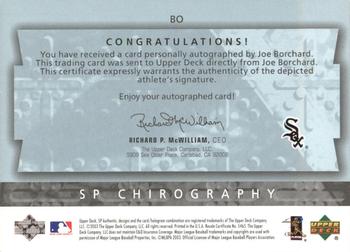2003 SP Authentic - Chirography Young Stars #BO Joe Borchard Back