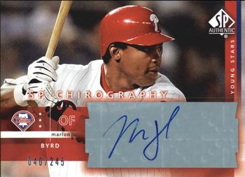 2003 SP Authentic - Chirography Young Stars #MB Marlon Byrd Front