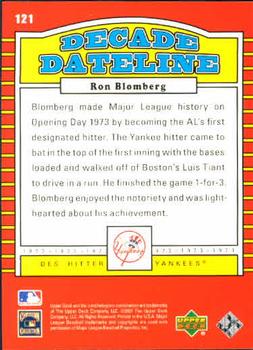 2001 Upper Deck Decade 1970's #121 Ron Blomberg Back