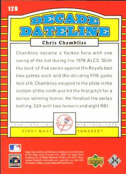 2001 Upper Deck Decade 1970's #129 Chris Chambliss Back