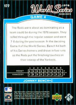 2001 Upper Deck Decade 1970's #177 Johnny Bench Back