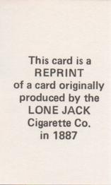 1988 Fritsch 1887 Lone Jack Cigarette (N370) Reprint #NNO Hugh Nicol Back