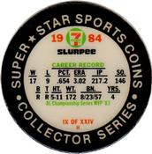 1984 7-Eleven Super Star Sports Coins: East Region #IX H Mike Boddicker Back