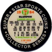 1984 7-Eleven Super Star Sports Coins: East Region #X H Wade Boggs Back