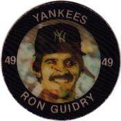 1984 7-Eleven Super Star Sports Coins: East Region #XVI H Ron Guidry Front