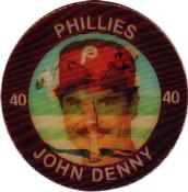 1984 7-Eleven Super Star Sports Coins: East Region #XIX H John Denny Front