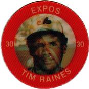 1984 7-Eleven Super Star Sports Coins: East Region #XX H Tim Raines Front