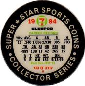 1984 7-Eleven Super Star Sports Coins: East Region #XXI H Rick Dempsey Back