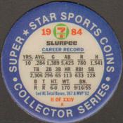 1984 7-Eleven Super Star Sports Coins: West Region #II K Robin Yount Back
