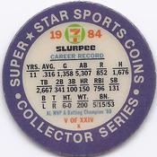 1984 7-Eleven Super Star Sports Coins: West Region #V K George Brett Back