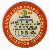 1984 7-Eleven Super Star Sports Coins: West Region #XII K Reggie Jackson Back