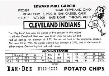 1954 Dan-Dee Potato Chips (Reprint) #NNO Mike Garcia Back