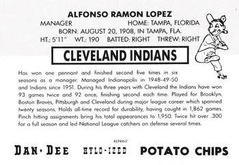 1954 Dan-Dee Potato Chips (Reprint) #NNO Al Lopez Back
