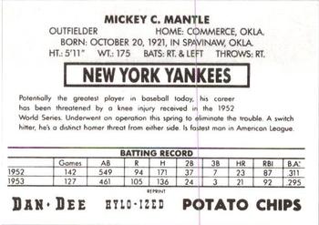 1954 Dan-Dee Potato Chips (Reprint) #NNO Mickey Mantle Back