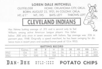 1954 Dan-Dee Potato Chips (Reprint) #NNO Dale Mitchell Back
