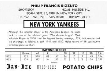 1954 Dan-Dee Potato Chips (Reprint) #NNO Phil Rizzuto Back