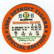 1985 7-Eleven Detroit Tigers Special Edition Coins #I Sparky Anderson Back