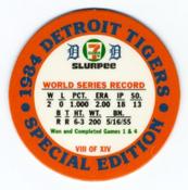 1985 7-Eleven Detroit Tigers Special Edition Coins #VIII Jack Morris Back