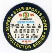 1985 7-Eleven Super Star Sports Coins: East Region #VII JH Wade Boggs Back