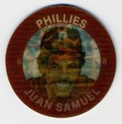 1985 7-Eleven Super Star Sports Coins: East Region #XV JH Juan Samuel Front