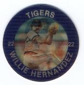 1985 7-Eleven Super Star Sports Coins: Great Lakes Region #I AC Willie Hernandez Front