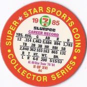 1985 7-Eleven Super Star Sports Coins: Great Lakes Region #II AC George Brett Back