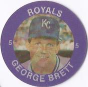 1985 7-Eleven Super Star Sports Coins: Great Lakes Region #II AC George Brett Front