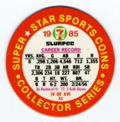 1985 7-Eleven Super Star Sports Coins: Great Lakes Region #IV AC Eddie Murray Back