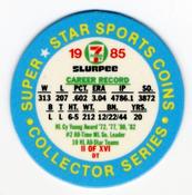 1985 7-Eleven Super Star Sports Coins: Southeast Region #II DT Steve Carlton Back